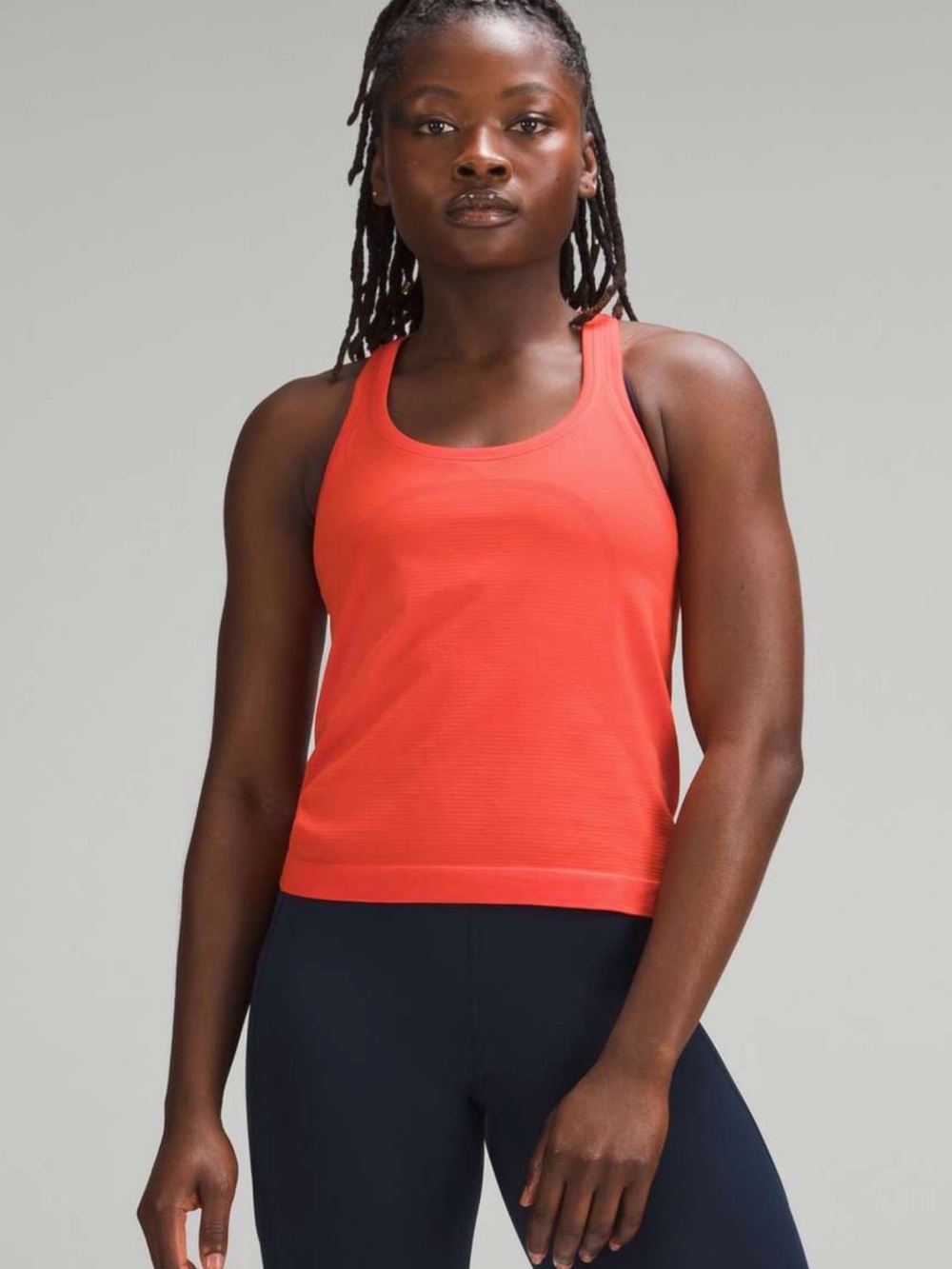 Lululemon Swiftly Tech Racerback Tank Top Race Length in Solar Orange Size 10